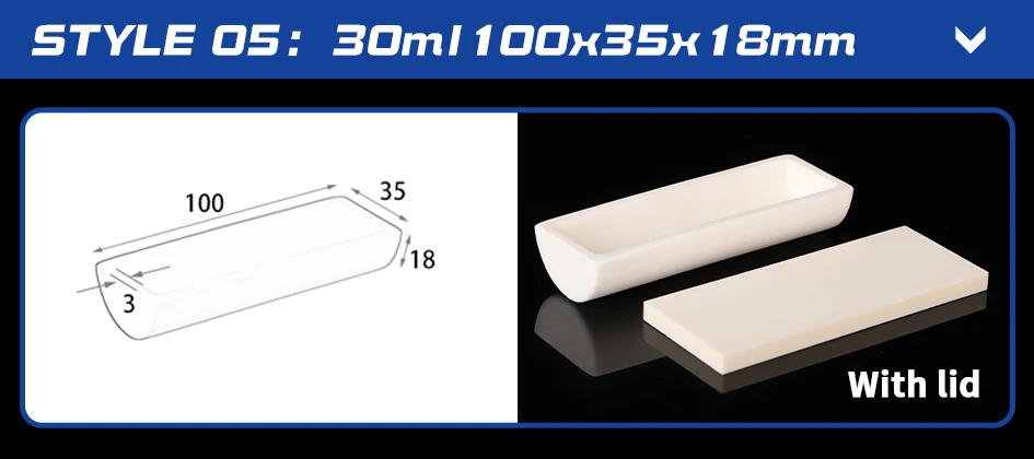 99% Aluminiumoxid Halbkreis-Tiegel mit Deckel, hochtemperaturbeständiger Korundtopf für Muffelöfen, anpassbar – Detail 8