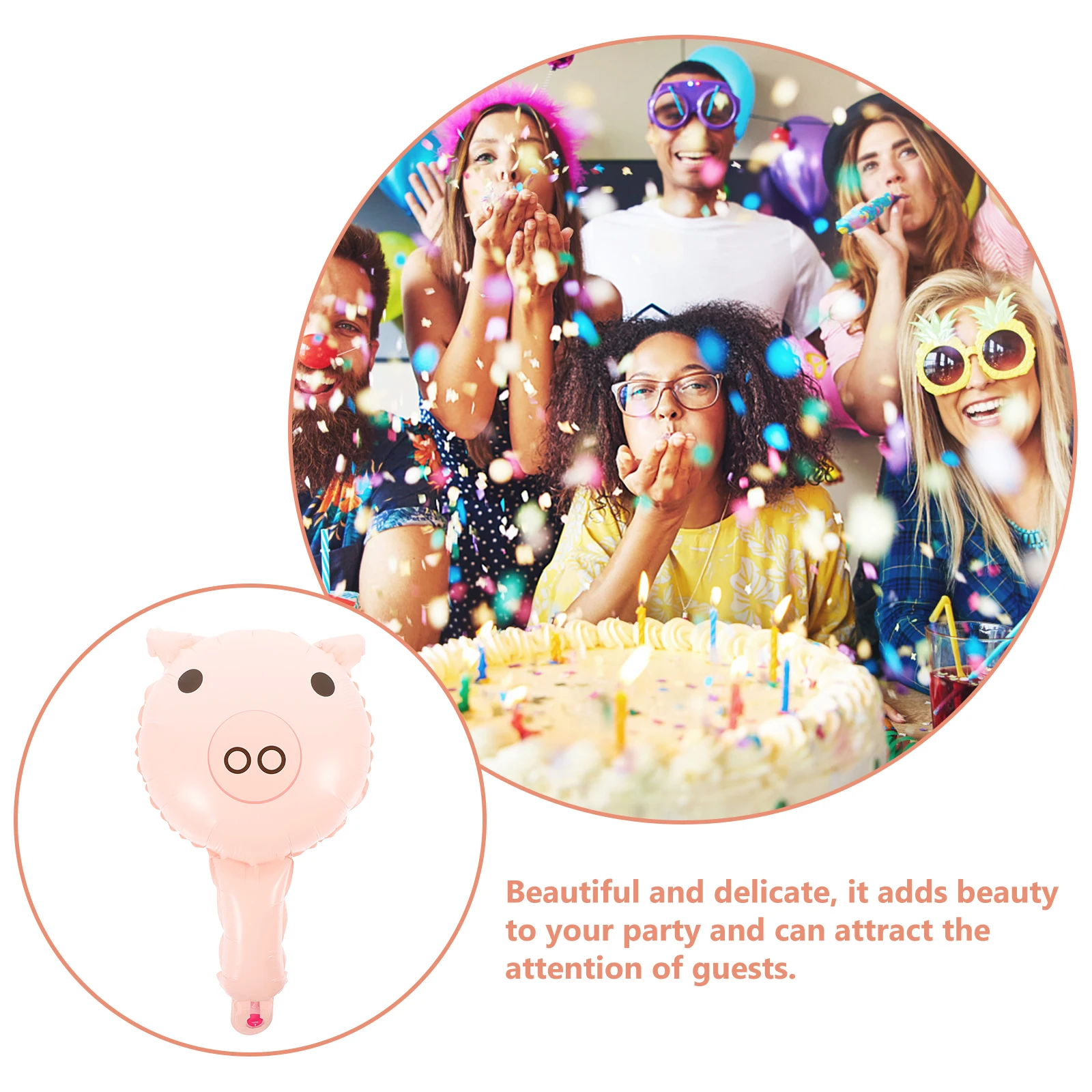 

50pcs Pig Balloon Aluminum Foil Large Inflatable Cartoon Animal Balloons For Birthday Party Decorations Novelty Pig Balloons