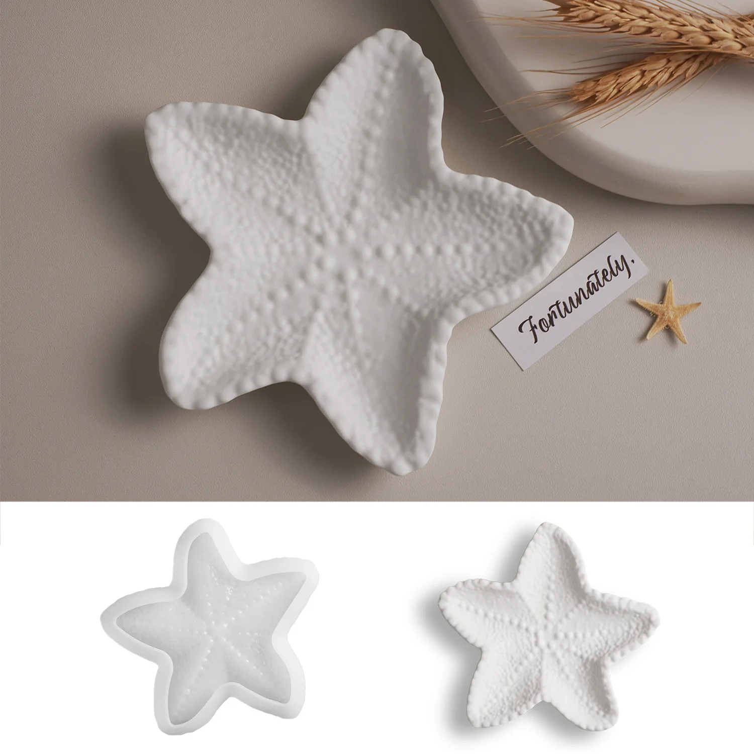 Starfish Shape Silicone Gypsum Tray Molds Tray Mold DIY Handmade Jewelry Storage Making Concrete Cement Mould Home Decoration