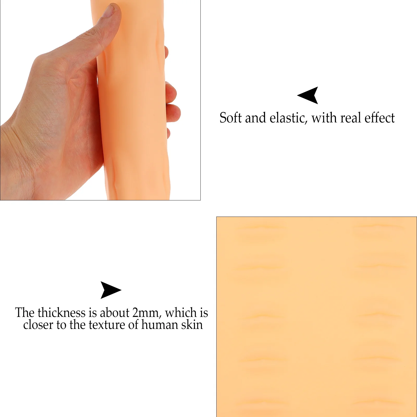 

2Pcs Lip Tattoo Practice Skin Realistic Silicone Elastic Soft 2Mm Thickness for Microblading and Embroidery Training