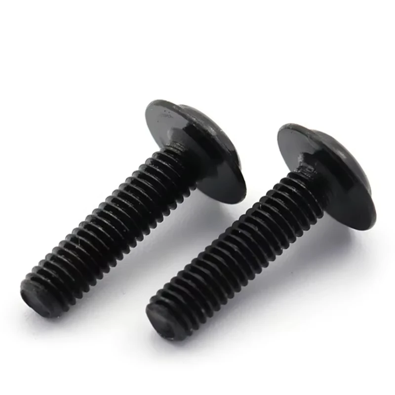 PWM Black Pan Head Screws with Washer M1.4 M1.7 M2 M2.5 M3 M3.5 M4 M5 M6 Carbon Steel Fixed Motherboard Screws With Pad DIN967