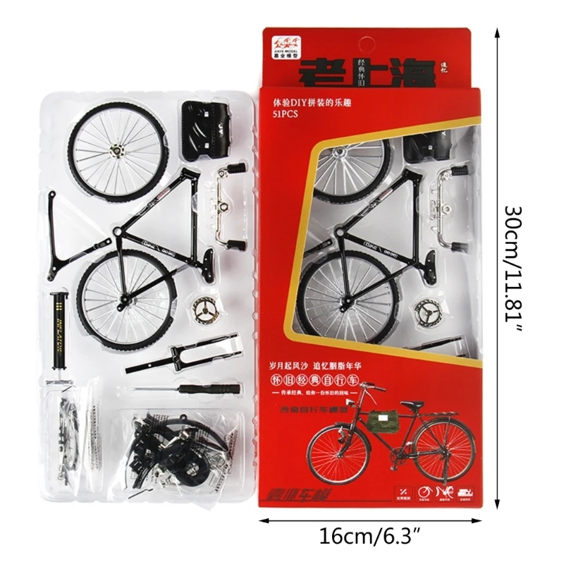 51pcs DIY Bike Kits Model BicycleToy Tabletop Decoration Easy Assembly & NonRusty Alloy Model Bike Hobby Collector Gift