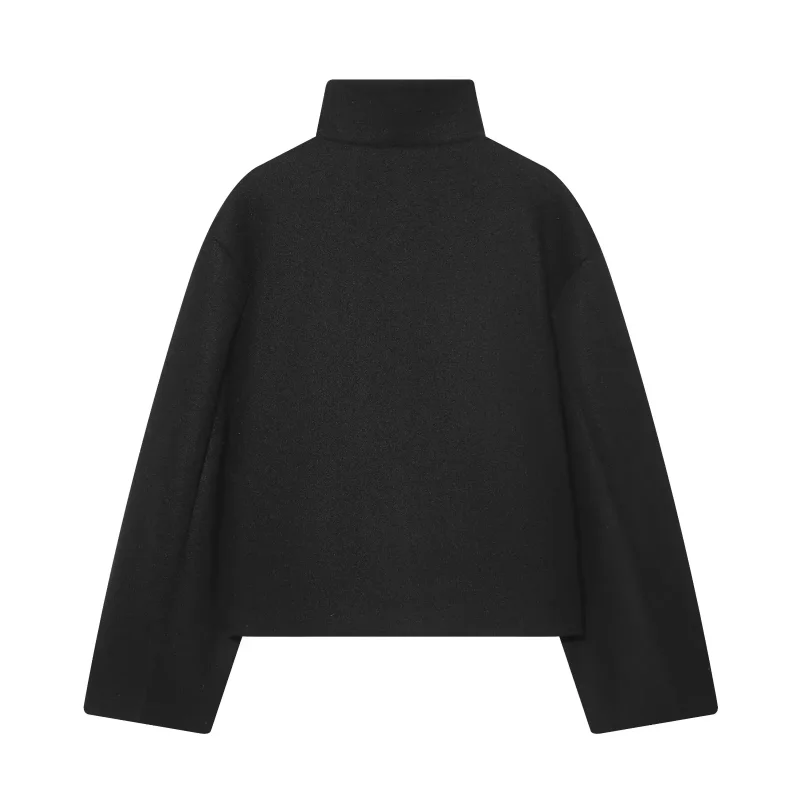 2026 Neuankömmling Damen Einfarbiger Mantel Langarm Knopfverschluss Stehkragen Oberbekleidung Tägliche Pendlermode Schicke Damenjacke – Detail 18
