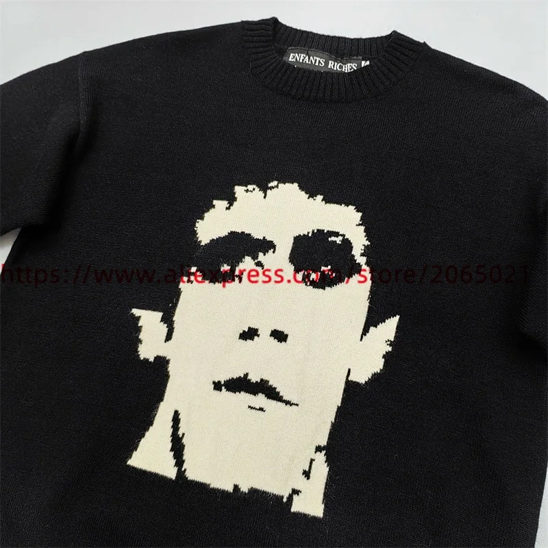 Enfants Riches Deprimes Sweater Crewneck Men Women 1:1 Best Quality Portrait Jacquard Sweatshirts