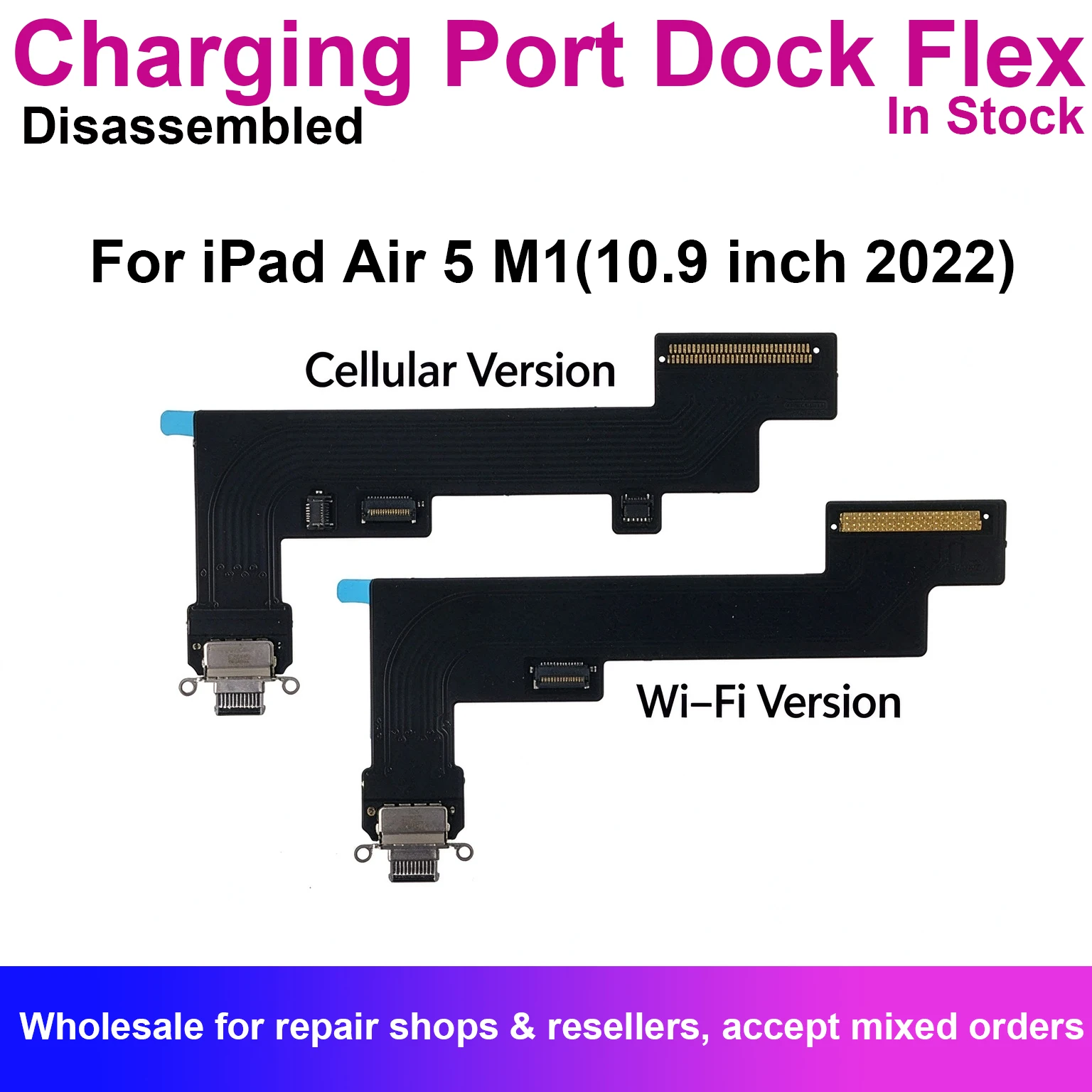 Charging Port Dock Flex Cable For iPad Air 5 10.9 inch M1 2022 Connector Replacement Repair Parts Charger Ribbon