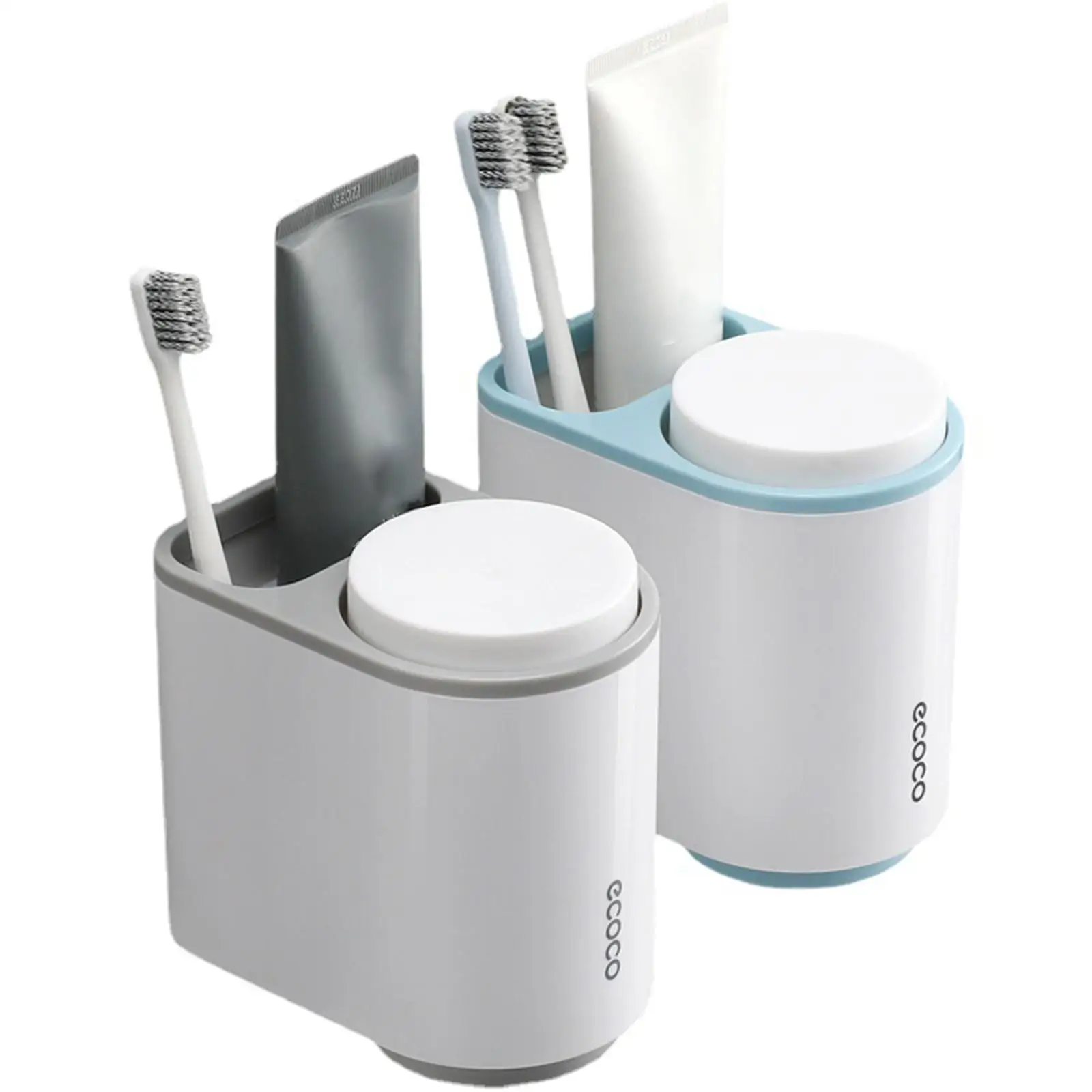 Eco Friendly ABS Toothbrush Rack Cup Organizer Wall Hanging Bathroom Gadgets for Restroom Accessories and Supplies