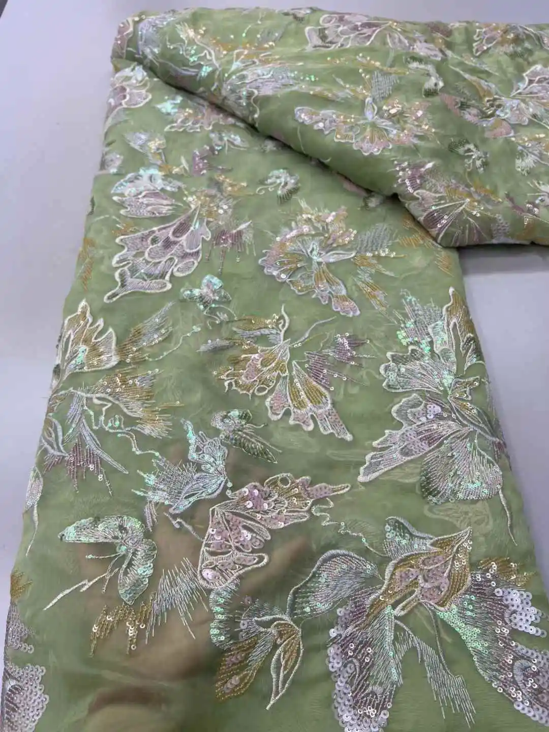 2025 الأرجواني جودة عالية الأفريقي أقمشة الدانتيل الترتر شبكة فاخرة الثقيلة الترتر المطرزة تول النسيج لخياطة الفساتين