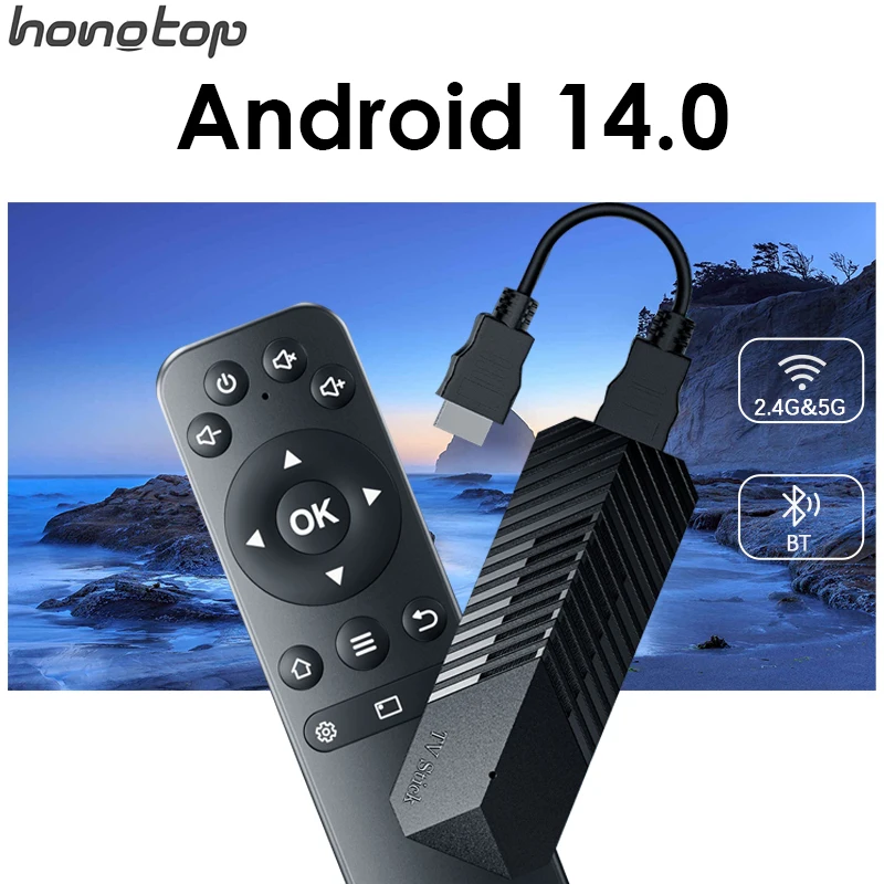 

TOPSION T3Mini Smart TV Stick Android 14.0 Поддержка 4K HD Видео 2.4G 5G WIFI Smart TV Stick BT 5.0 1080P Медиаплеер Телеприставка