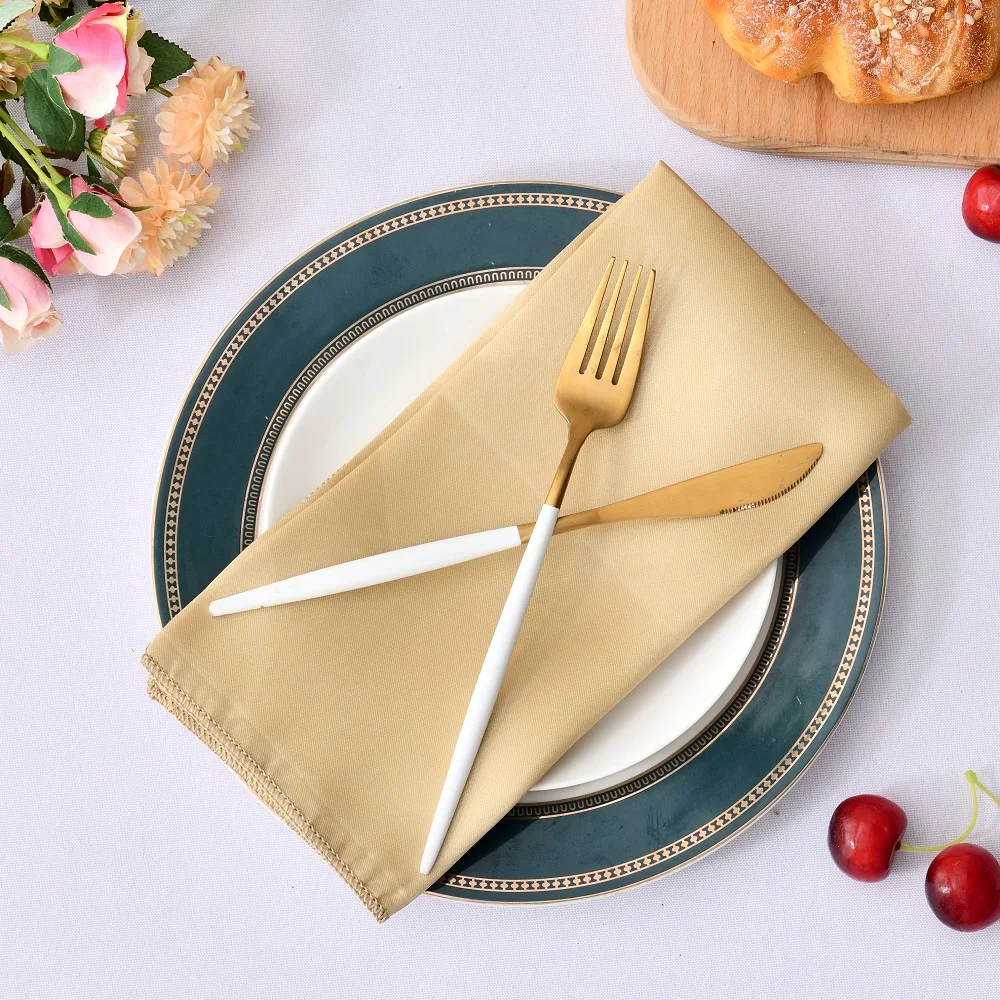 50 Pcs Satin Table Napkins 30x30cm Dinner Napkins Handkerchief Washable Table Napkins for Wedding Birthday Banquet Decoration