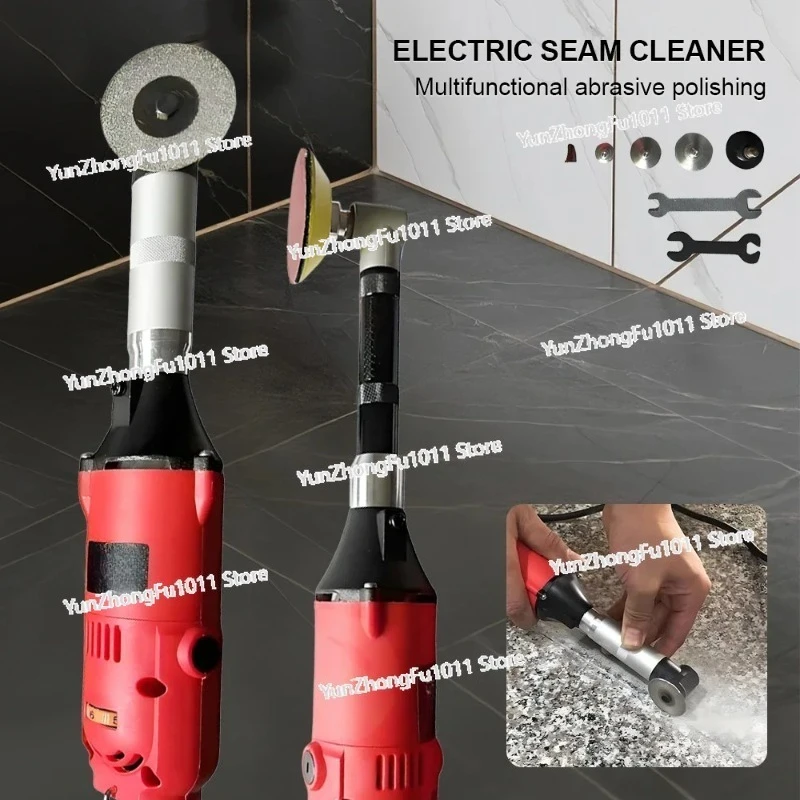 Electric Angle Grinder 90° Bend Right Angle Compact Handheld Polisher Multifunctional Tile Gap Cleaning Machine Variable Speed