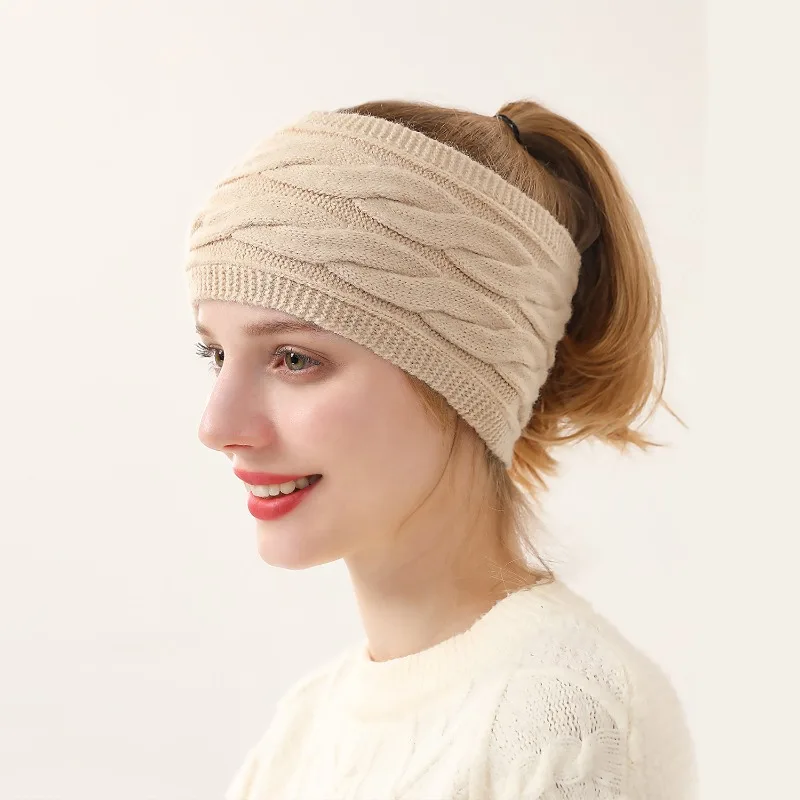 2 قطعة/المجموعة الشتاء متماسكة عقال دافئ السفر في الهواء الطلق الرياضة اليوغا عقال ارتداء اليومي اكسسوارات الشعر الزخرفية #2