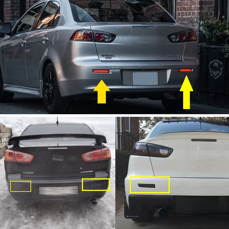 

2PCS For Mitsubishi Lancer Evolution X Evo X 2008-2016 Outlander Sport RVR ASX 2011 2012 Bumper Reflector Light Shell no bulb