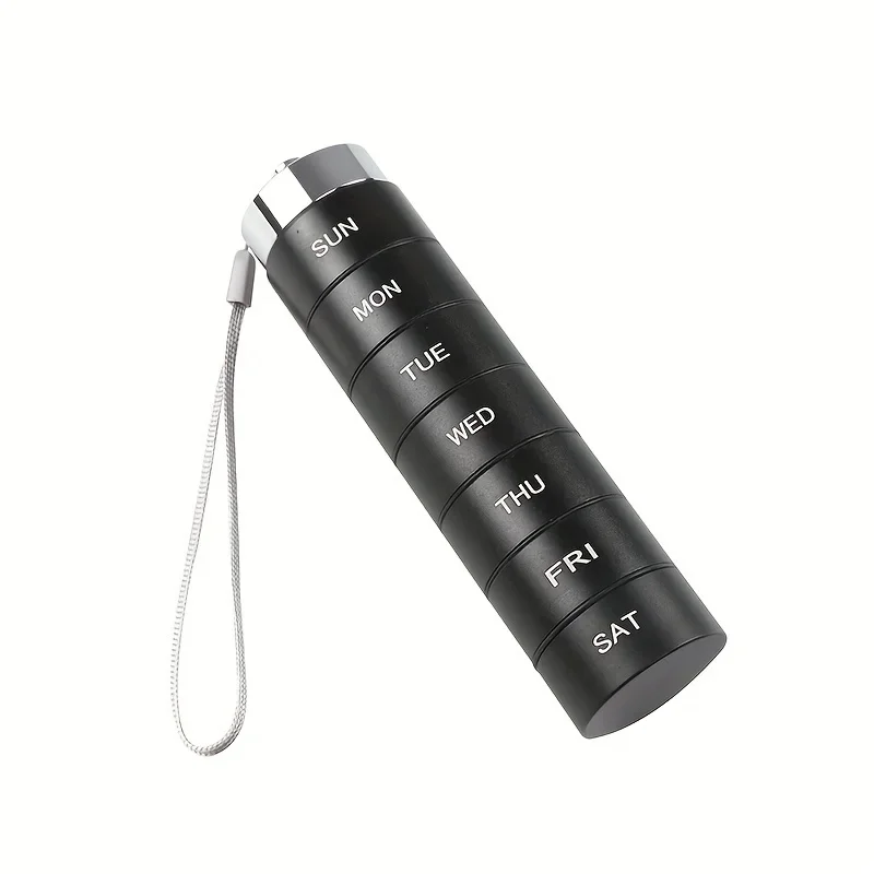 Portapillole in metallo portapillole da viaggio impermeabile settimanale portapillole da viaggio portatile portapillole da 7 giorni per contenere integratori di vitamine