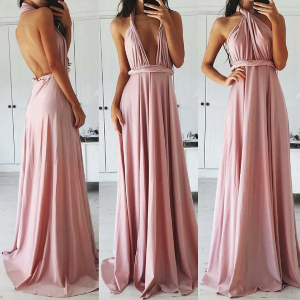 

Women Summer Sexy Boho Maxi Club Red Dress Bandage Soild Sleevess Long Dress New Party Sweet Bridesmaids Long Robe Longue Femme