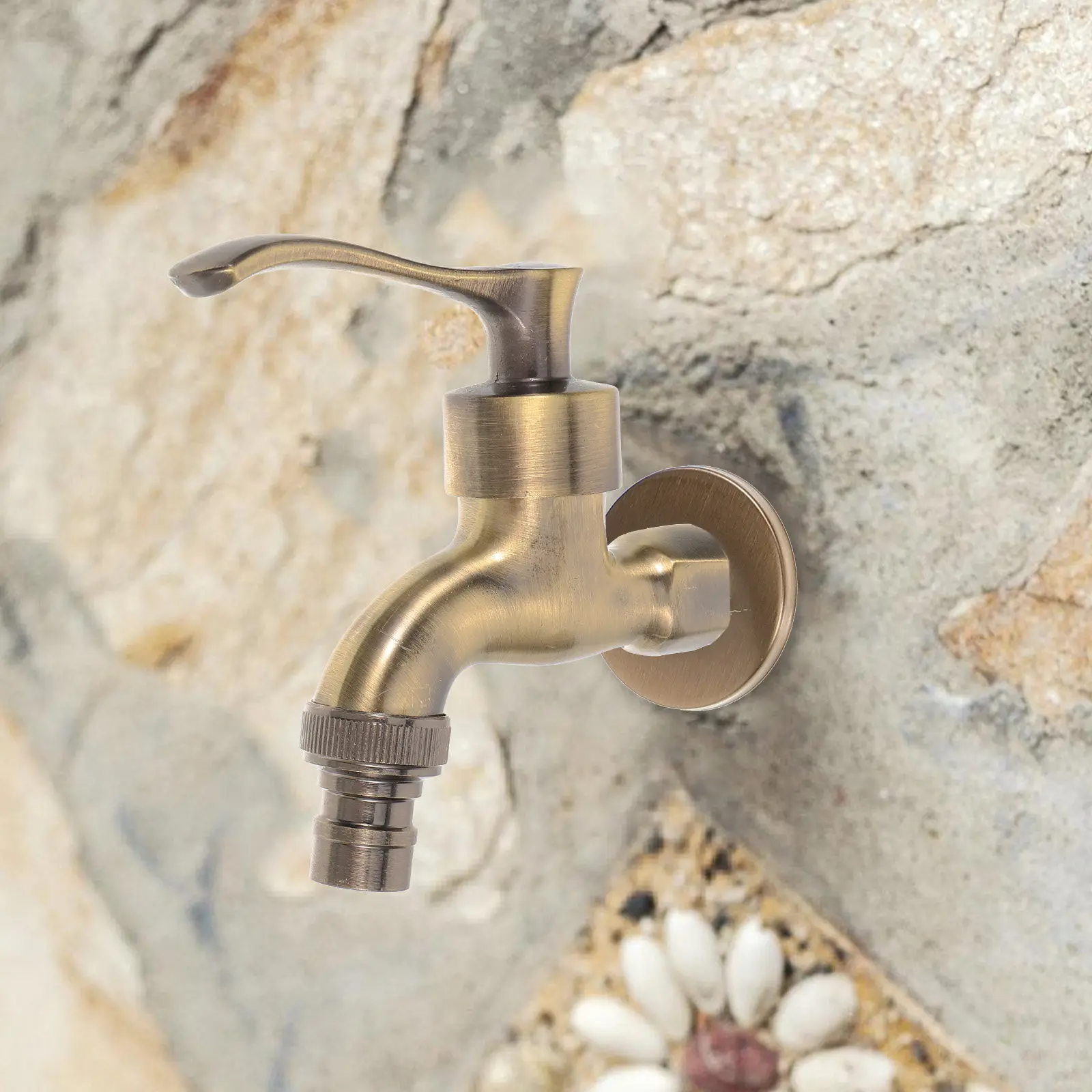 Brass Garden Faucet Wall Mount Washer Mop Sink Leak Proof Golden Zinc Alloy Kitchen Bathroom Balcony Practical Design