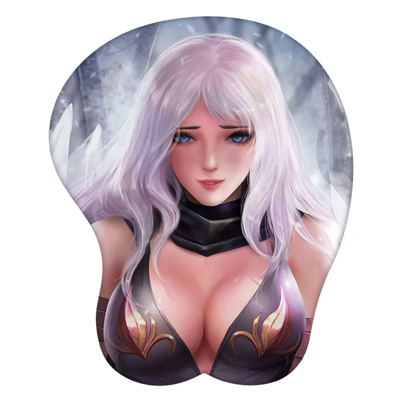 The Frost Archer Ashe 3D Mouse Pad League of Legends Anime Mousepad Wrist Rest Silicone Sexy Creative Gaming Mat Gift