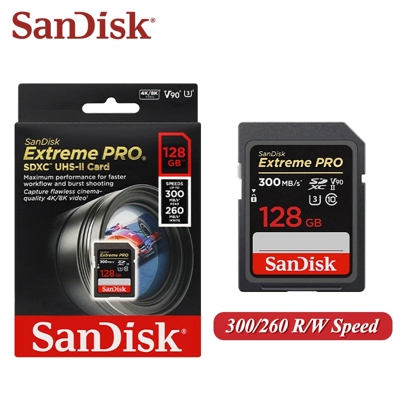 SanDisk Extreme Pro SD Card 300M Speed Up To 300GB/s Compatible With mutiple devices 64GB 128GB Cinema-quality 4K Video Capture - view 4