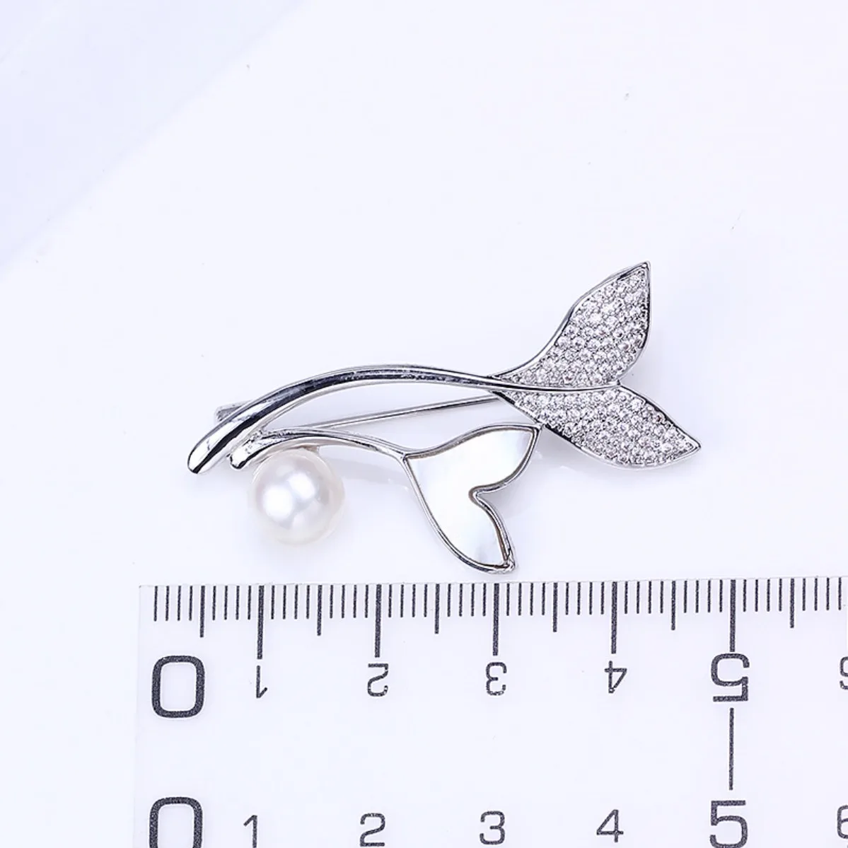 DIY Brooch Blank Brass Gold Plated Mermaid Tail, Sea Shell Base For Pearl Jade