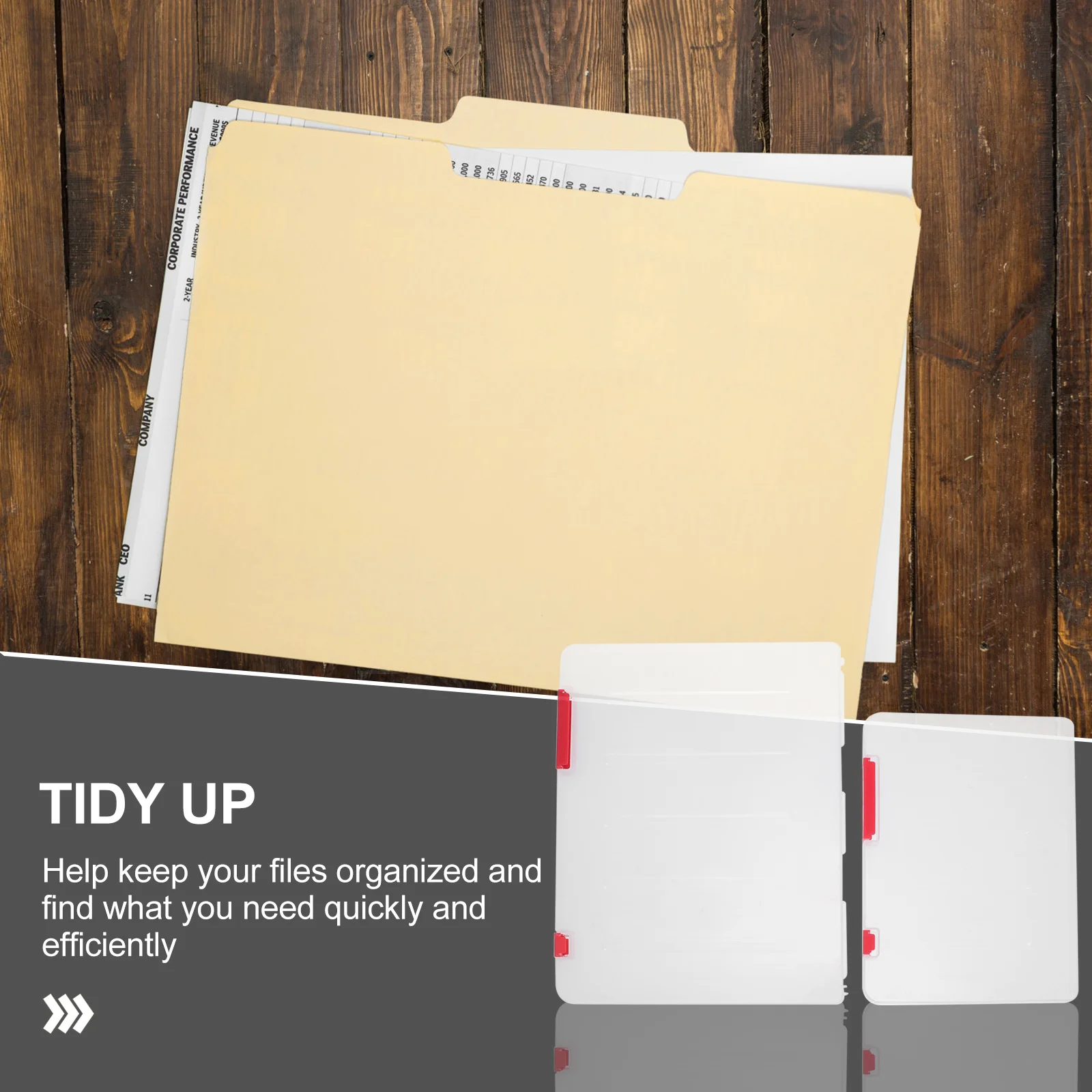 2Pcs File Storage Boxes Lightweight Plastic Buckle Document Organizers for Office Home Study Certificate File Holder A4 Document