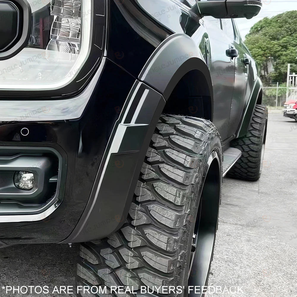 ABS Matte Black Fender Flares For Ford Ranger Next Gen T9 2023 2024 2025 2026 35mm Wide Off-road Wheel Arch Fender