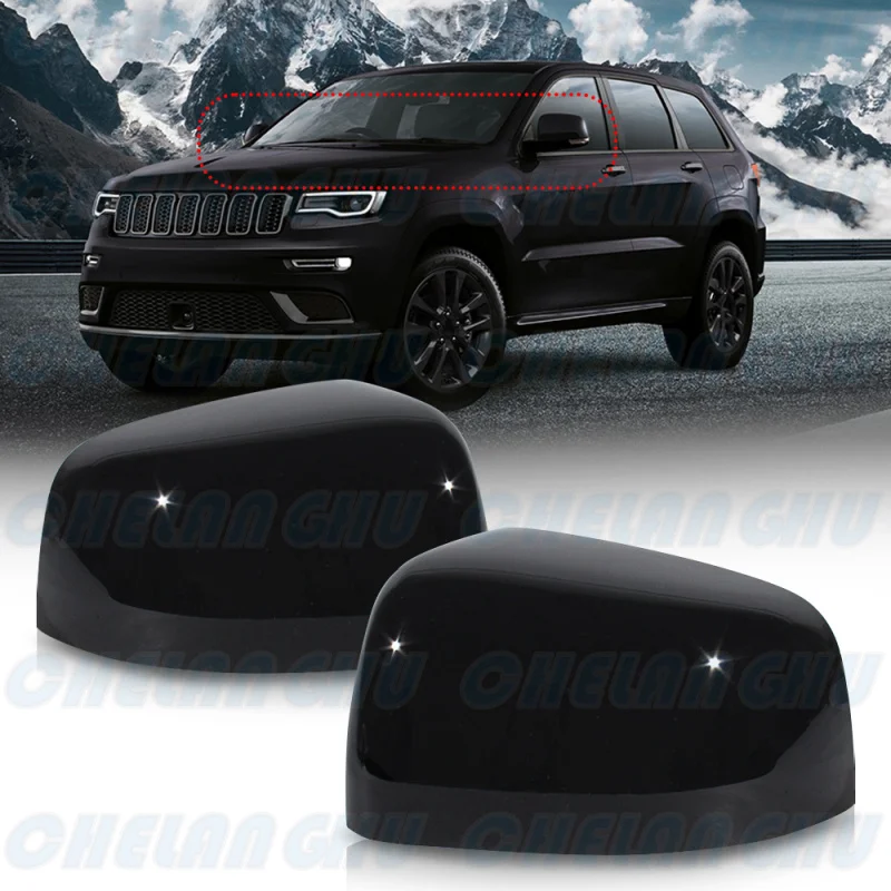 

For Jeep Grand Cherokee/Dodge Durango 2011 2012 2013 2014 2015 2016 2017 2018 2019 1 Pair Black Painted Mirror Housing Cover