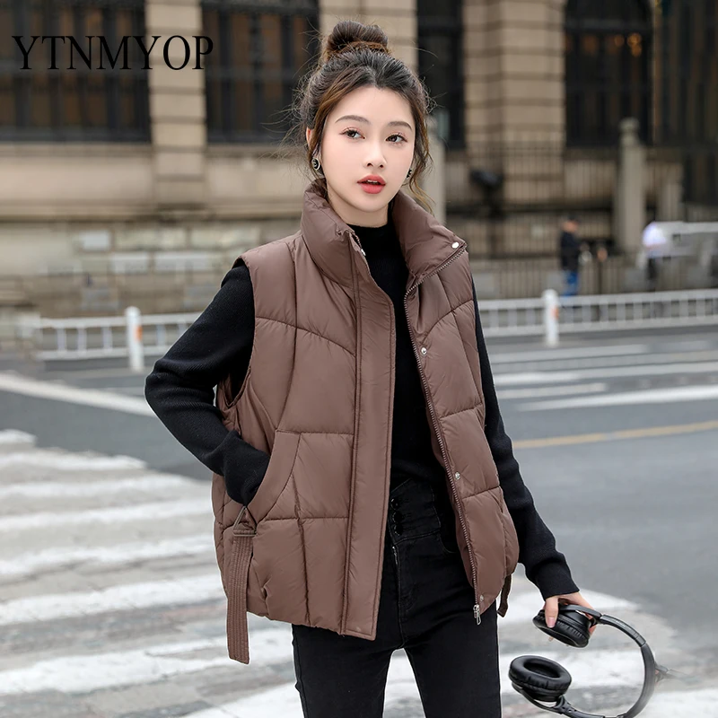 

New Vest For Women Autumn Winter Thicken Warm Loose Waistcoat Solid Fashion Vest Jacket Snow Outwear Female Girls Vests