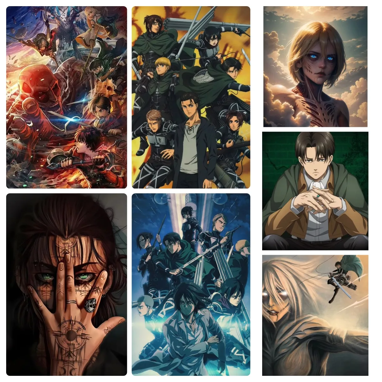 Jigsaw Puzzle 500/1000/1200/2000PCS Attack on Titan Multi Scene Collage Anime Warrior Character Art DIY Home Decoration Gift