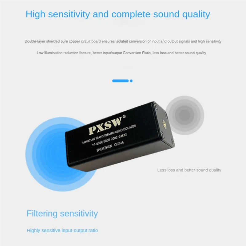 PXSW 3.5mm Aux Audio Noise Filter Audio Isolator Current Sound Noise Isolator to Eliminate Audio Noise Common Ground Isolator ST