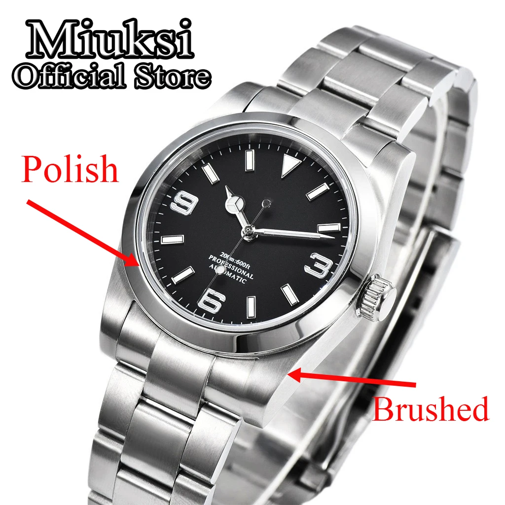 Miuksi NH35 Customized 36mm 39mm Mechanical Watch Fit NH35 Miyota 8215 Movement Automatic Sapphire Waterproof Wristwatch