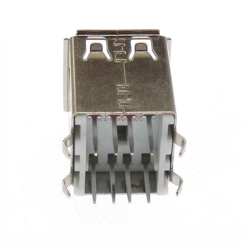 10 قطعة USB مزدوج نوع A أنثى اللحيم الرافعات موصل PCB المقبس USB-A نوع 180 درجة عمودي 4 دبابيس