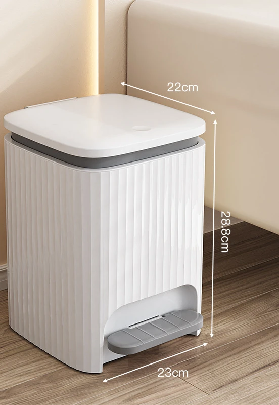 Foot pedal trash can light luxury style large capacity household kitchen living room bedroom bathroom waterproof trash can