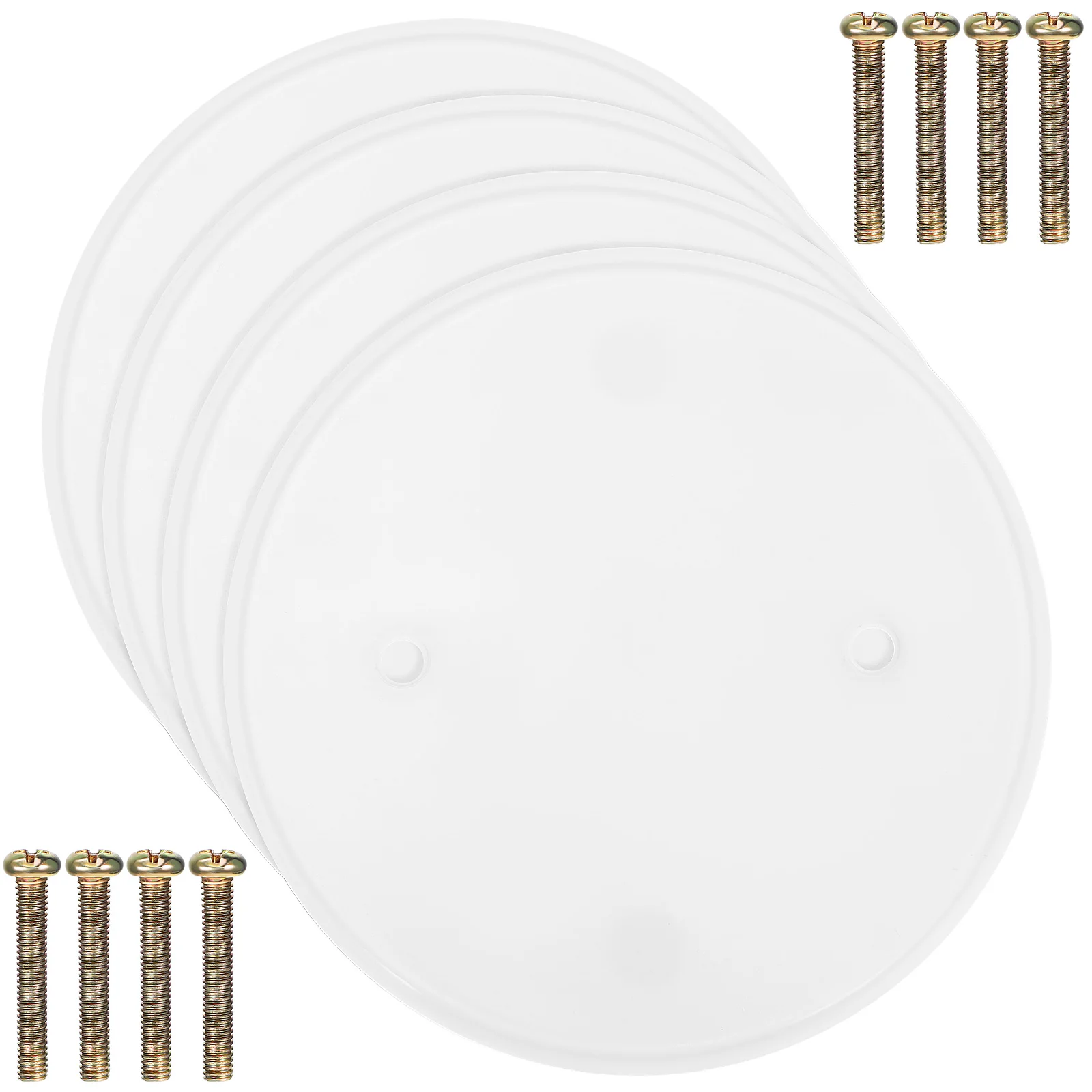 

4pcs Round Cover Plate Ceiling Outlet Hole Cap Electrical Covers for Fixture Durable Strong Material Easy