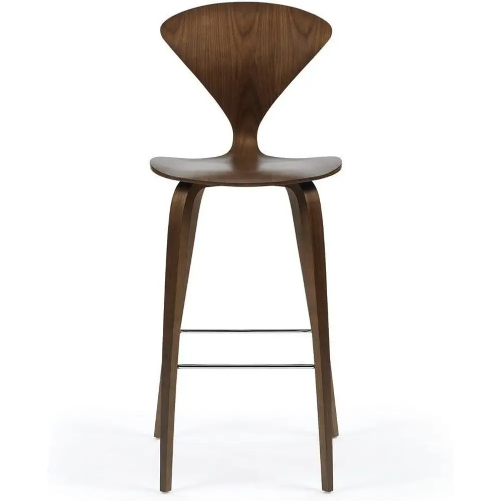 

Walnut Finish Dining Counter Stool with Wooden Base