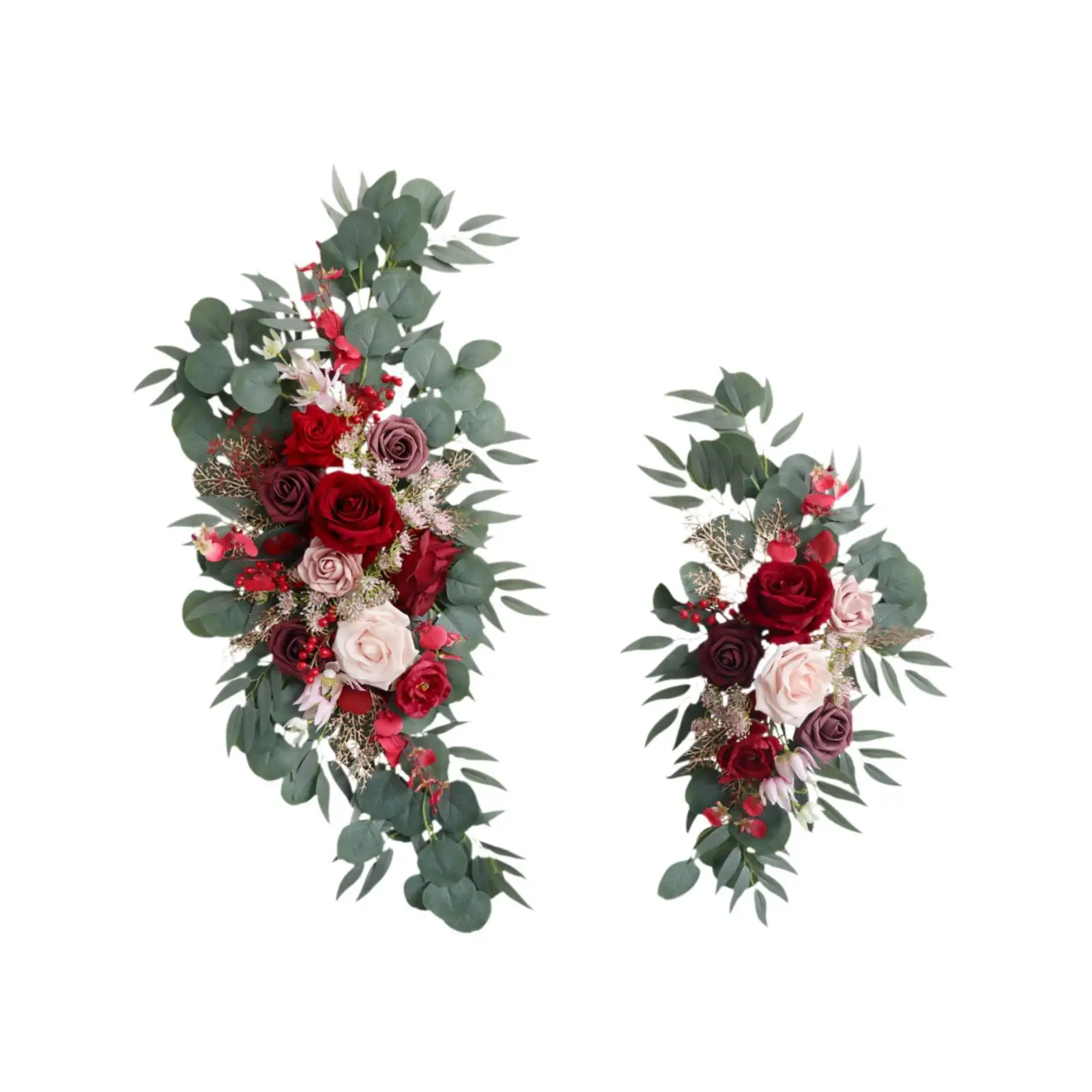 

2x Искусственный Свадебный венок, Цветочная композиция, приветственный знак, украшение для праздника, настенная церемония, прием