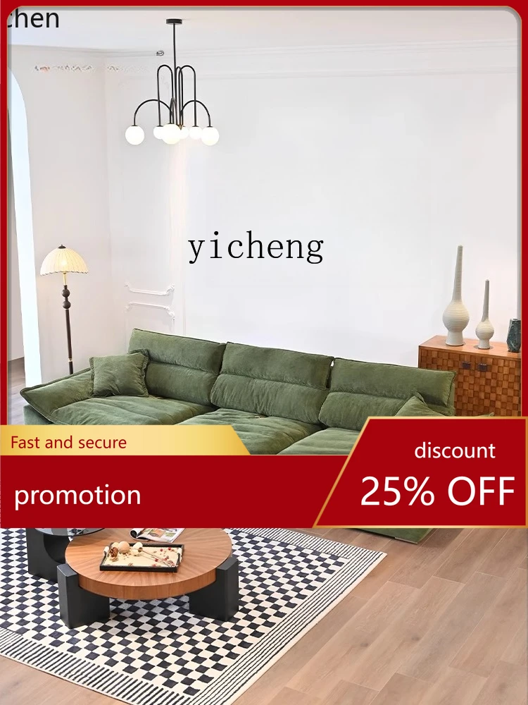 

HXL backrest sailboat dark green corduroy fabric backrest adjustable large seat deep lazy sofa