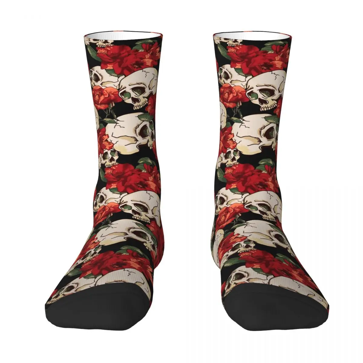 Skull And Flowers Socks Sports 3D Print Boy Girls Mid-calf Sock