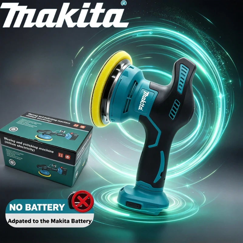 Makita 18V battery powered car waxing machine digital display 8-speed portable car waxing machine car paint  details work.