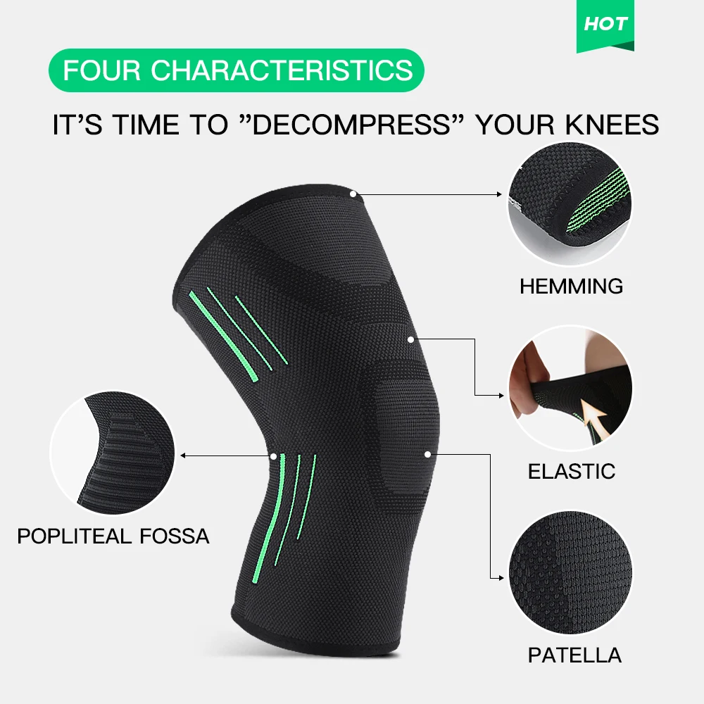 Vilico Basketball Knee Brace Sports Breathable Elastic Leg Knee Support Brace Wrap Protector Kneepads Sleeve Men Women