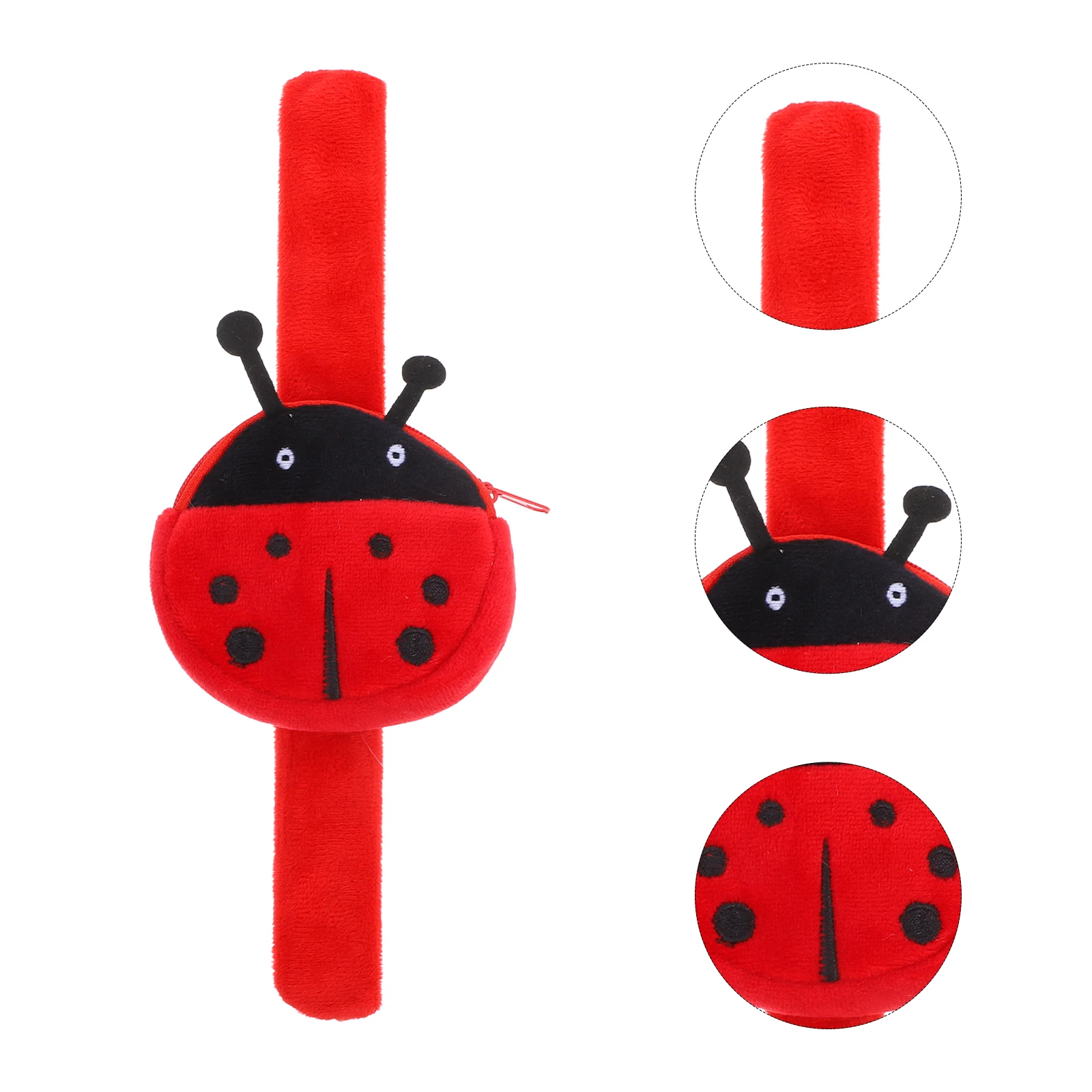 

Ladybug Birthday Slap Bracelets for Kids Flash Wrist Girls Toy Polyester Children's Coin Purse