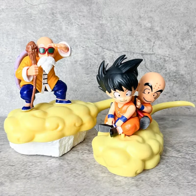 Anime Dragon Ball Z Goku Krillin Master Roshi Flying Nimbus PVC Figure Set Collectible Statue Model  Car PC Case Ornament Gift - view 3