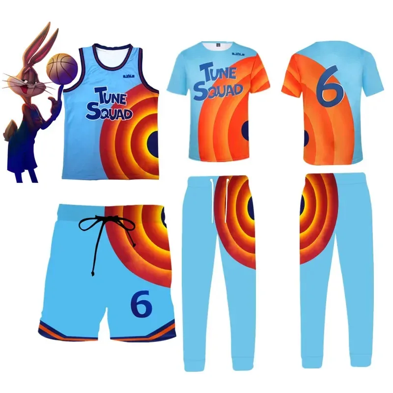 Space-Jam 2 Un nuevo traje de baloncesto Legacy James # 6 camisa de verano pantalones cortos chaleco película Cosplay moda ropa deportiva NM35