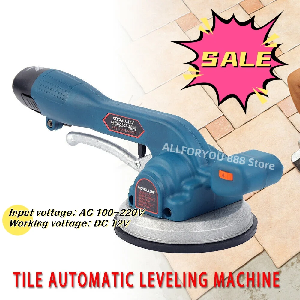 12V Electric Tiler Tiling Vibration Tool Machine Handheld Auto Tile Leveling Machine With 1 Battery