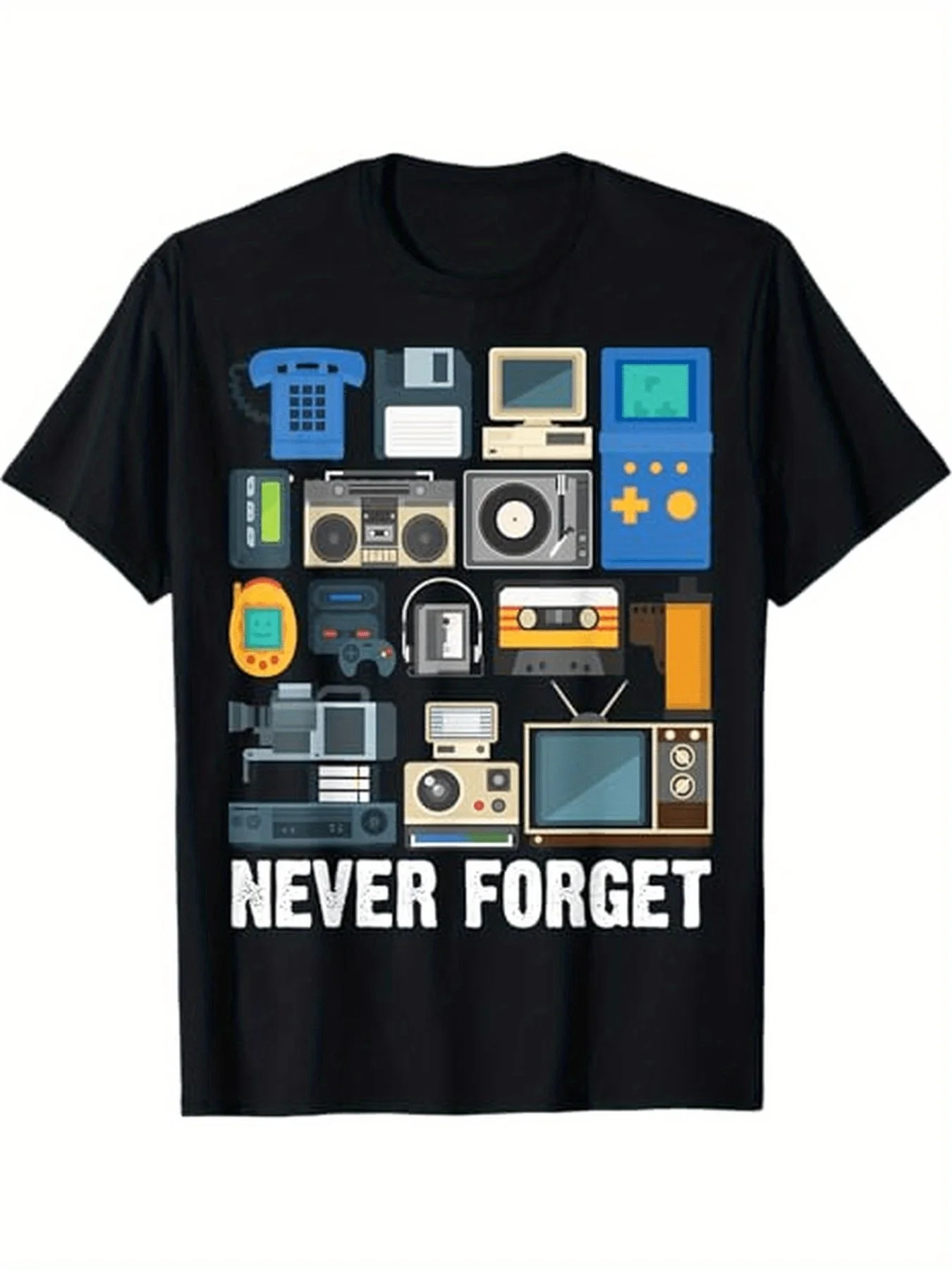 Nostalgic Retro Electronic Product Graphic T-Shirt - Bold 