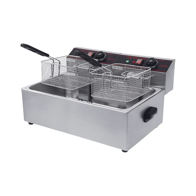 Professional Electric Deep Fryer with Single Double Tank High Capacity Stainless Steel Design for Fast Cooking