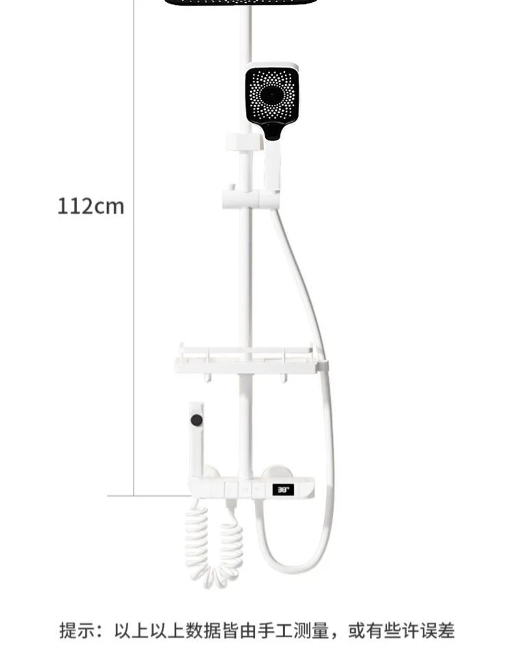 Aluminum Shower Set Digital Display Shower Set  Piano Button With Ambient Light Bathroom Faucets Shower Head Kit
