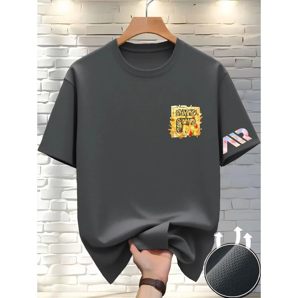 New Casual Men‘s/Women‘s Men's Fashion Fox Leopard Print T-shirt Crewneck Casual Trend Y2K High-end High Quality Fitness Sports
