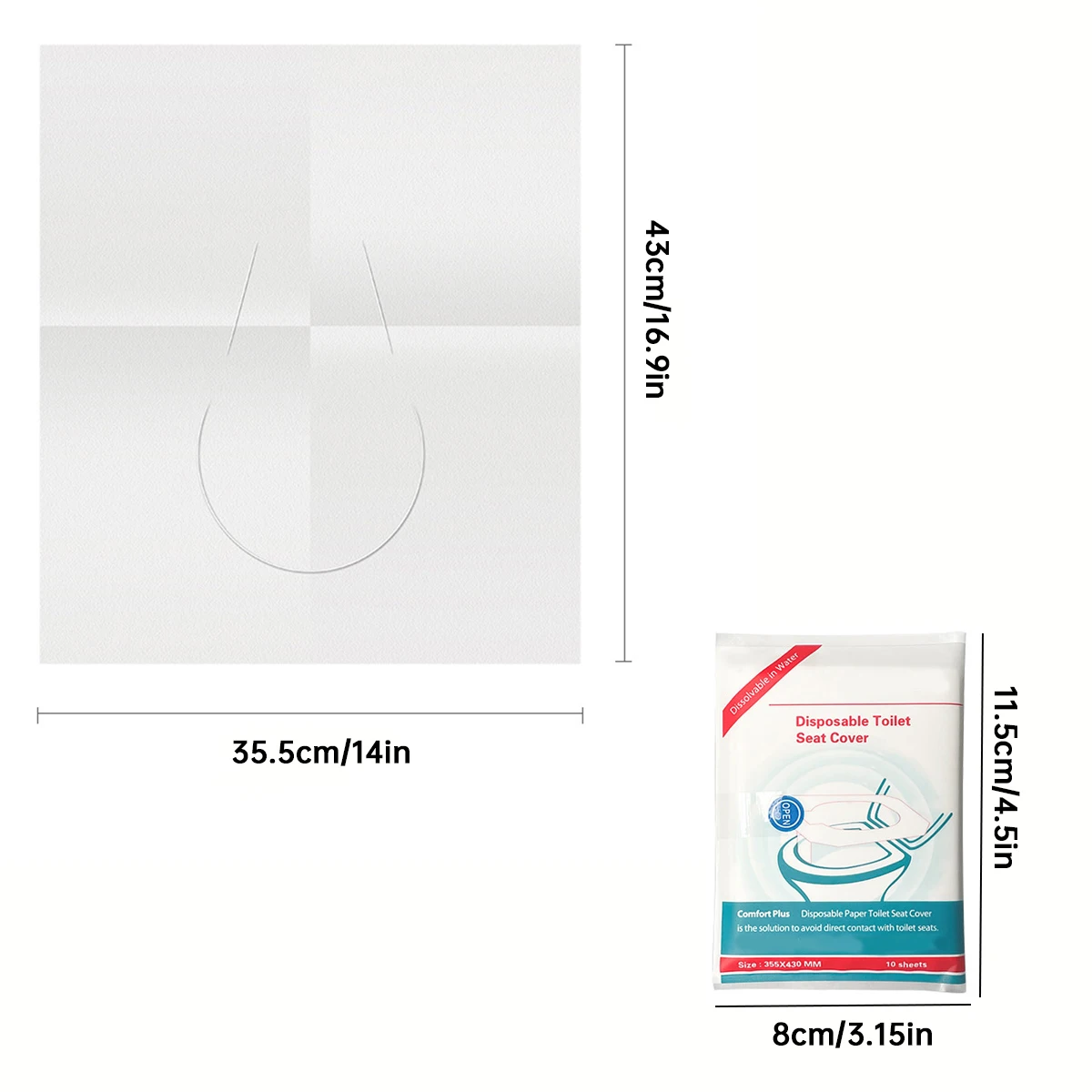 80/50/20 قطعة مقعد مرحاض للاستعمال مرة واحدة، مرحاض عام، ورق تواليت للطائرة والتخييم مقاوم للرذاذ، أساسيات المرحاض للبالغين #3