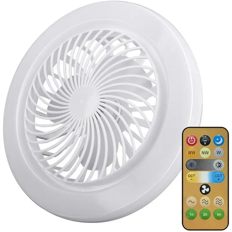 B08B-E27 LED Ceiling Fan Light 2-In-1 Fan And Lamp 3-Speed Modes Remote Control Included For Bedroom For Living Room