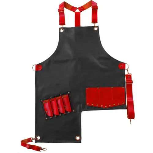 Medusa Forma Leather Shoulder Master Chef-Barista-Cook-Barber-Tattoo-Waiter Apron Red