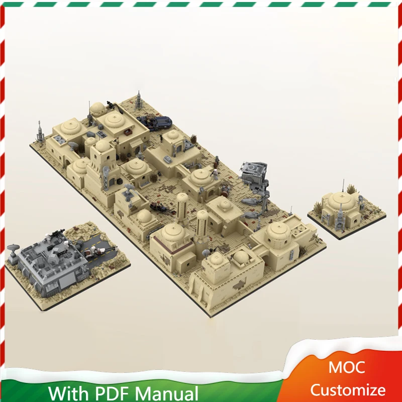 

14860 PCS MOC Creative Sci-Fi Desert Spaceport Scene Model Modular Architecture Building Block Kids Assembly Bricks Toys Gifts